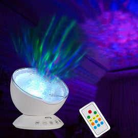 Newest Remote Control Ocean Wave Projector Rotating Night light