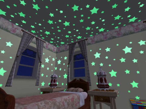 Ceiling Stickers Glow In The Dark Plastic Stars