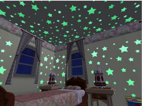 Ceiling Stickers Glow In The Dark Plastic Stars