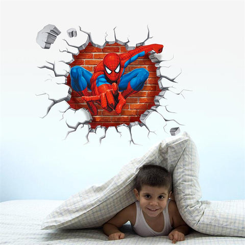 Spiderman Cartoon Movie Home Wall Sticker For Kids Room