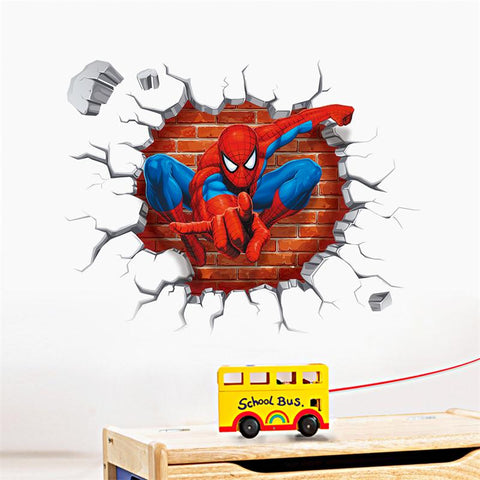 Spiderman Cartoon Movie Home Wall Sticker For Kids Room