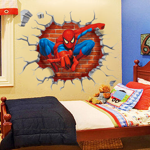Spiderman Cartoon Movie Home Wall Sticker For Kids Room