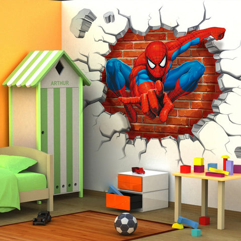 Spiderman Cartoon Movie Home Wall Sticker For Kids Room