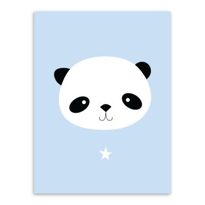 Kawaii Cartooned Animals Modern Nordic For Kids Room Decor