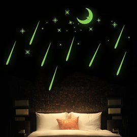 The Dark Light Moon And Star Meteor Ceiling Glow Stickers