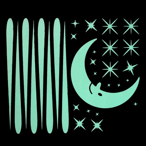 The Dark Light Moon And Star Meteor Ceiling Glow Stickers