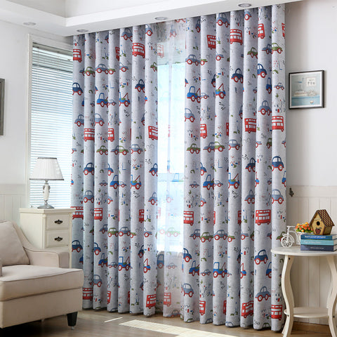 Cartooned Cars Curtains for Kids Room