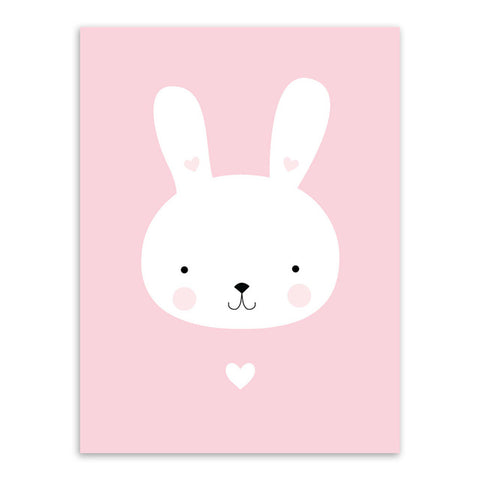 Kawaii Cartooned Animals Modern Nordic For Kids Room Decor