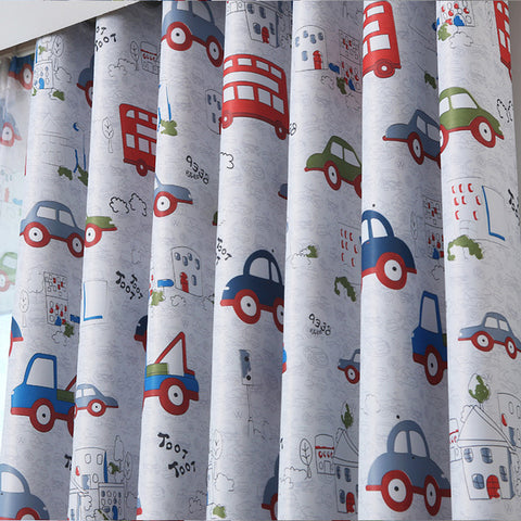 Cartooned Cars Curtains for Kids Room