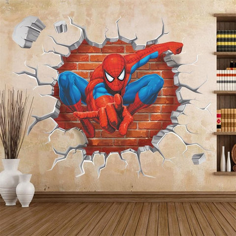 Spiderman Cartoon Movie Home Wall Sticker For Kids Room